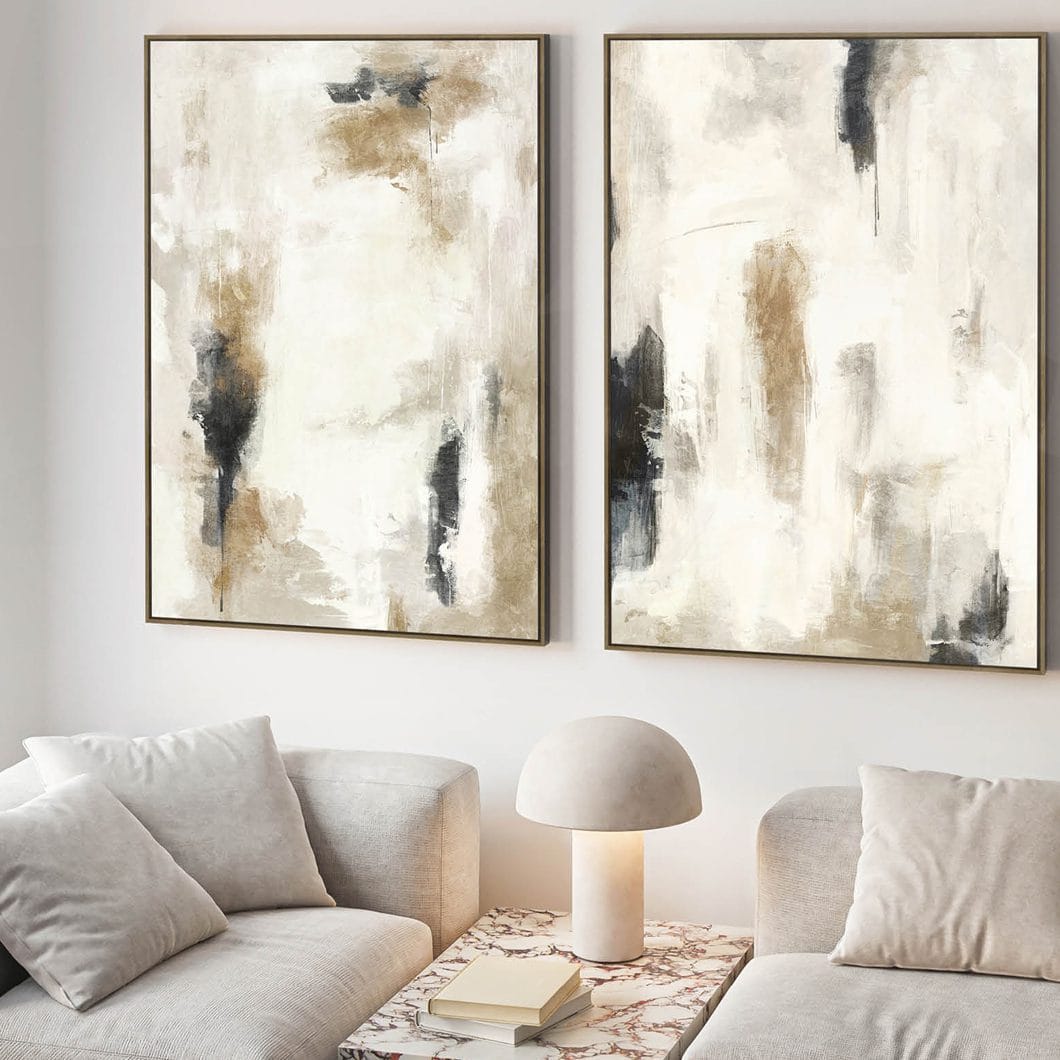 Hushed Melody Wall Art Set of 2 in Hazel Cream - Image 3