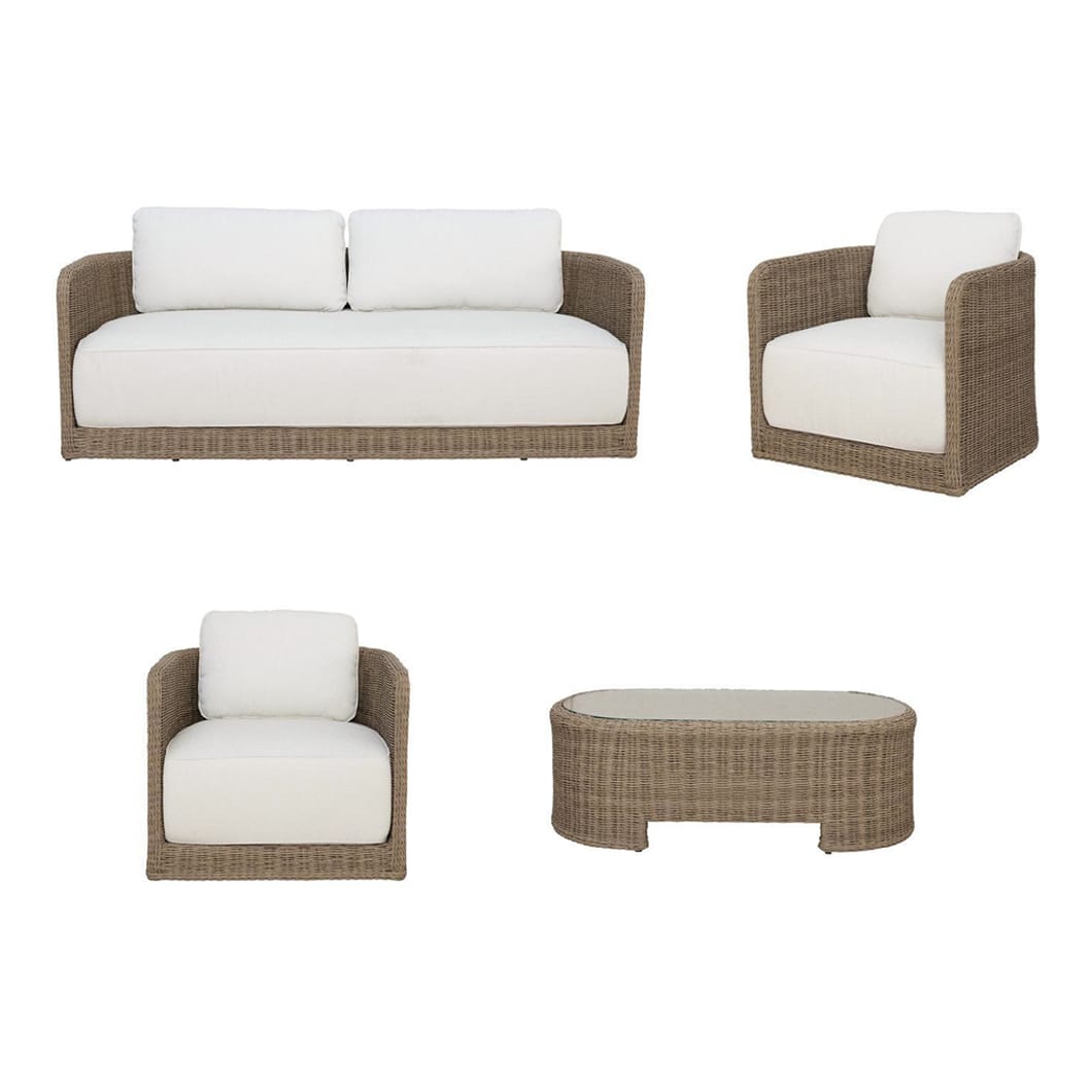 Curacao Outdoor Sofa Set in Creamed Honey