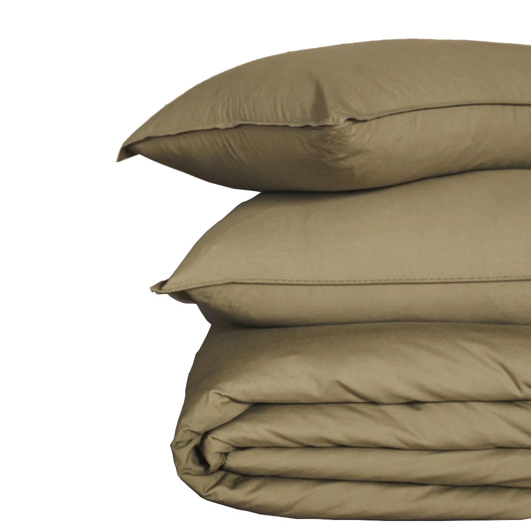 Cotton Wash Bed Set in Aloe