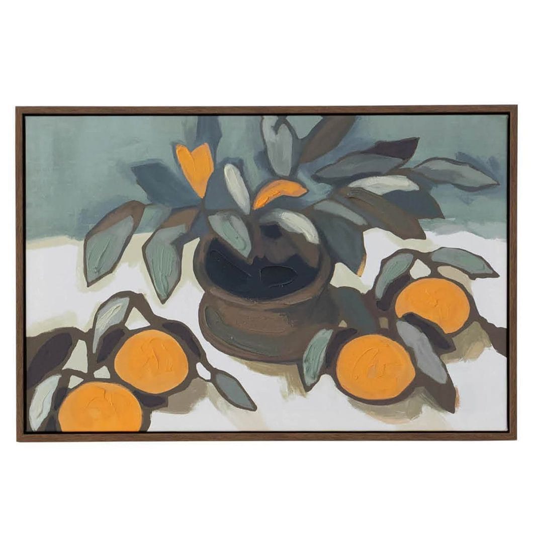 Citrus Table Wall Art in Tangerine